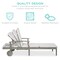 Best Choice Products 79x26in Acacia Wood Outdoor Chaise Lounge Chair w/ Adjustable Backrest, Table, Wheels